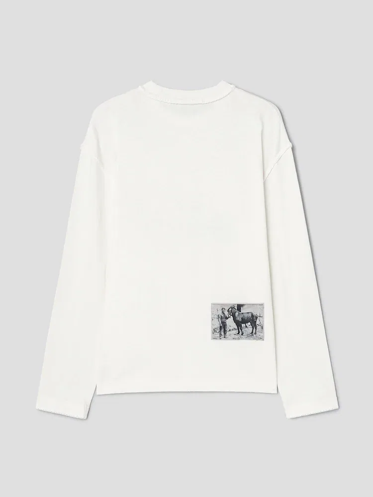 Футболка с принтом JACQUEMUS Le Tshirt Paysan Ml, Ivory — фото 2