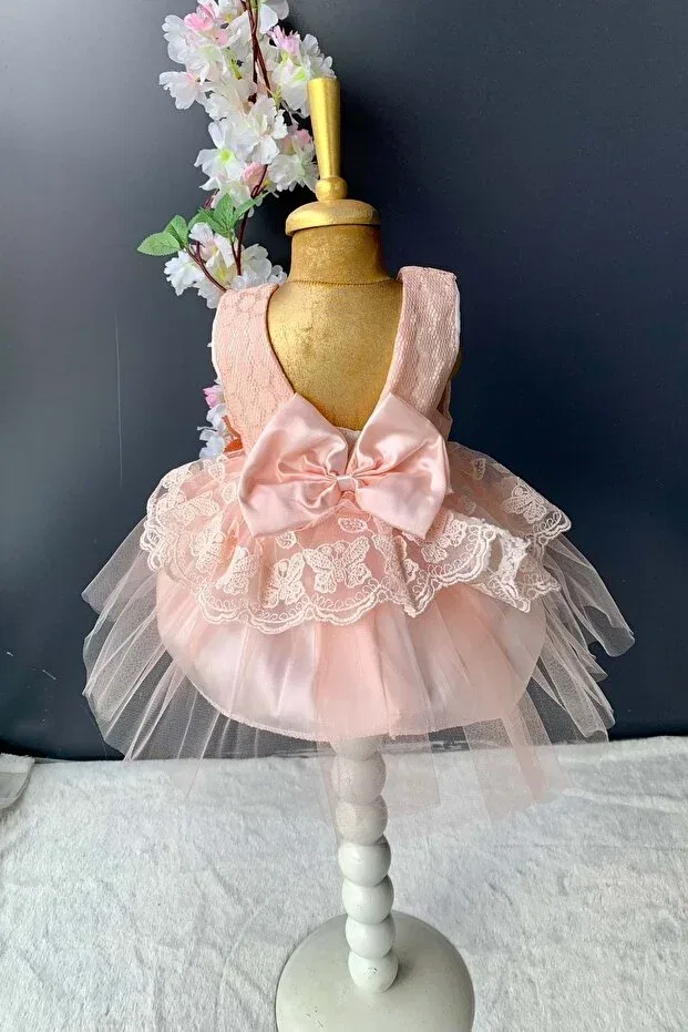 Детское платье для девочек кружевное с принтом Kat dantelli rose motif Mnk Baby&Kids, Somon — фото 2