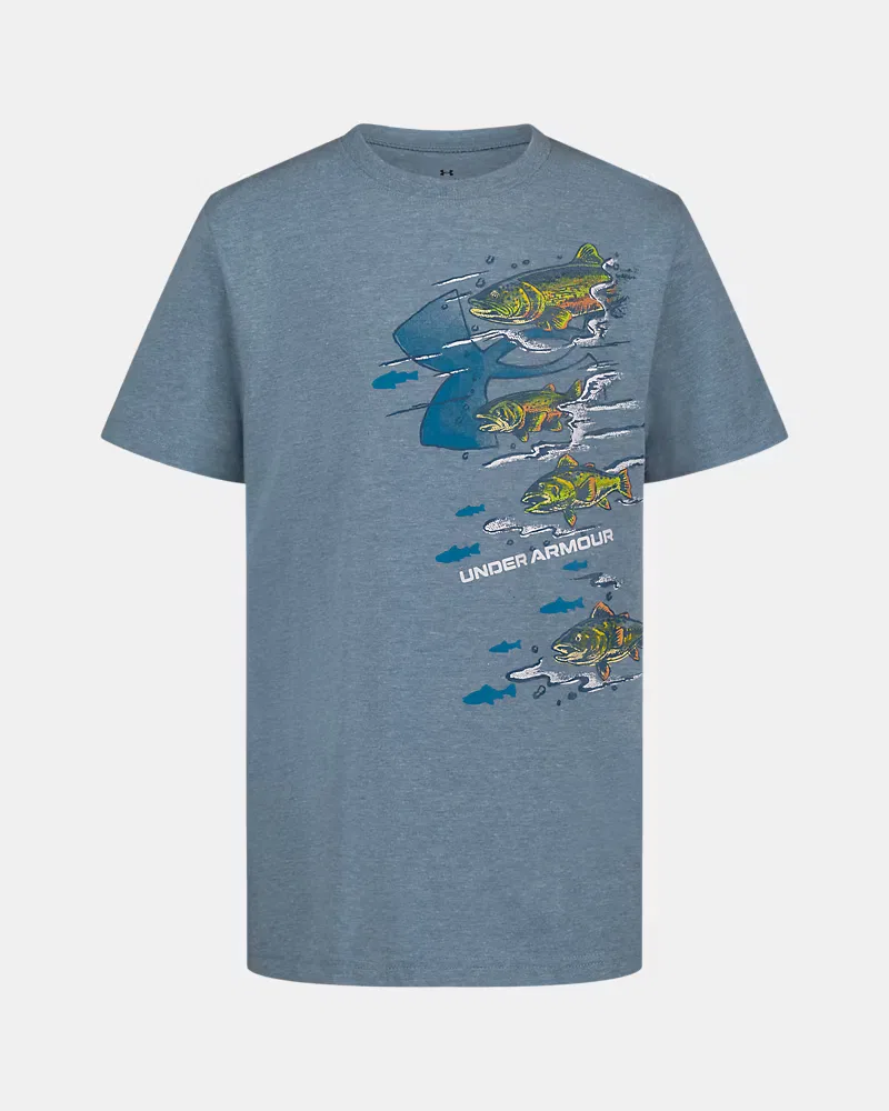 Футболка с коротким рукавом из хлопковой смеси UA Species Logo UnderArmour, Blue Wind/Dusty Coral