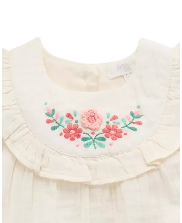 Детский комплект для девочек с вышивкой Purebaby, Silhouette Print — фото 4