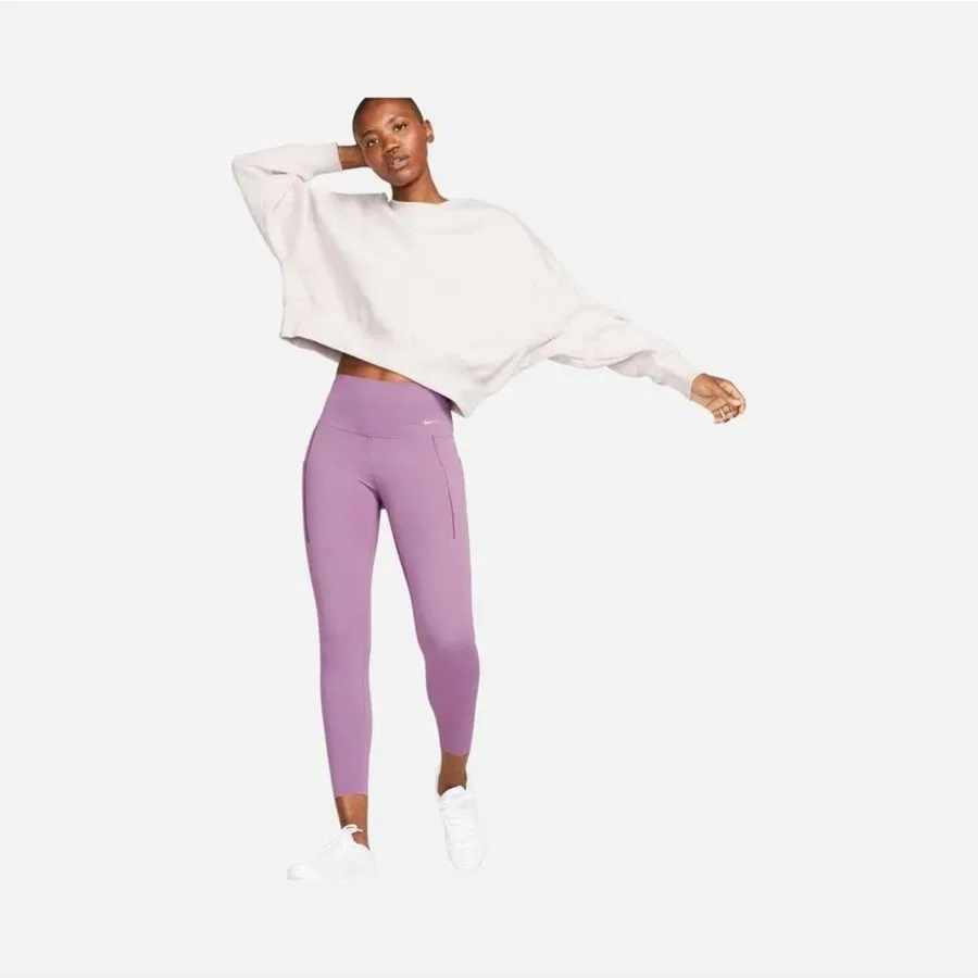 Спортивные леггинсы с высокой посадкой Dri-FIT Universa Medium-Support 7/8 Nike, Фиолетовый — фото 2