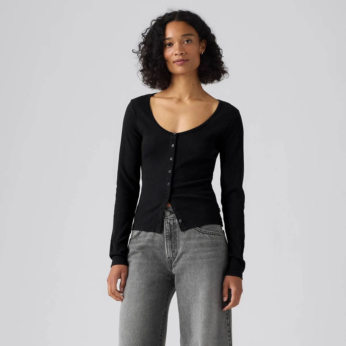 Рубашка с длинными рукавами на пуговицах от Austen Levi's, Anthracite Night - Black — фото 3