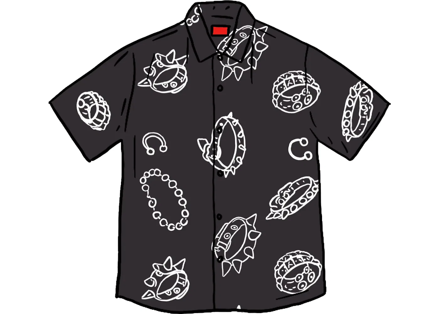 Мужская рубашка с коротким рукавом с принтом Supreme S/S Shirt, Dusty Black