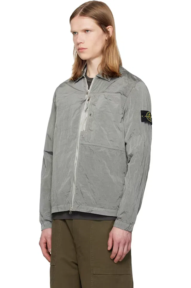Серая нейлоновая металлическая рубашка Econyl 1200038 Stone Island — фото 4