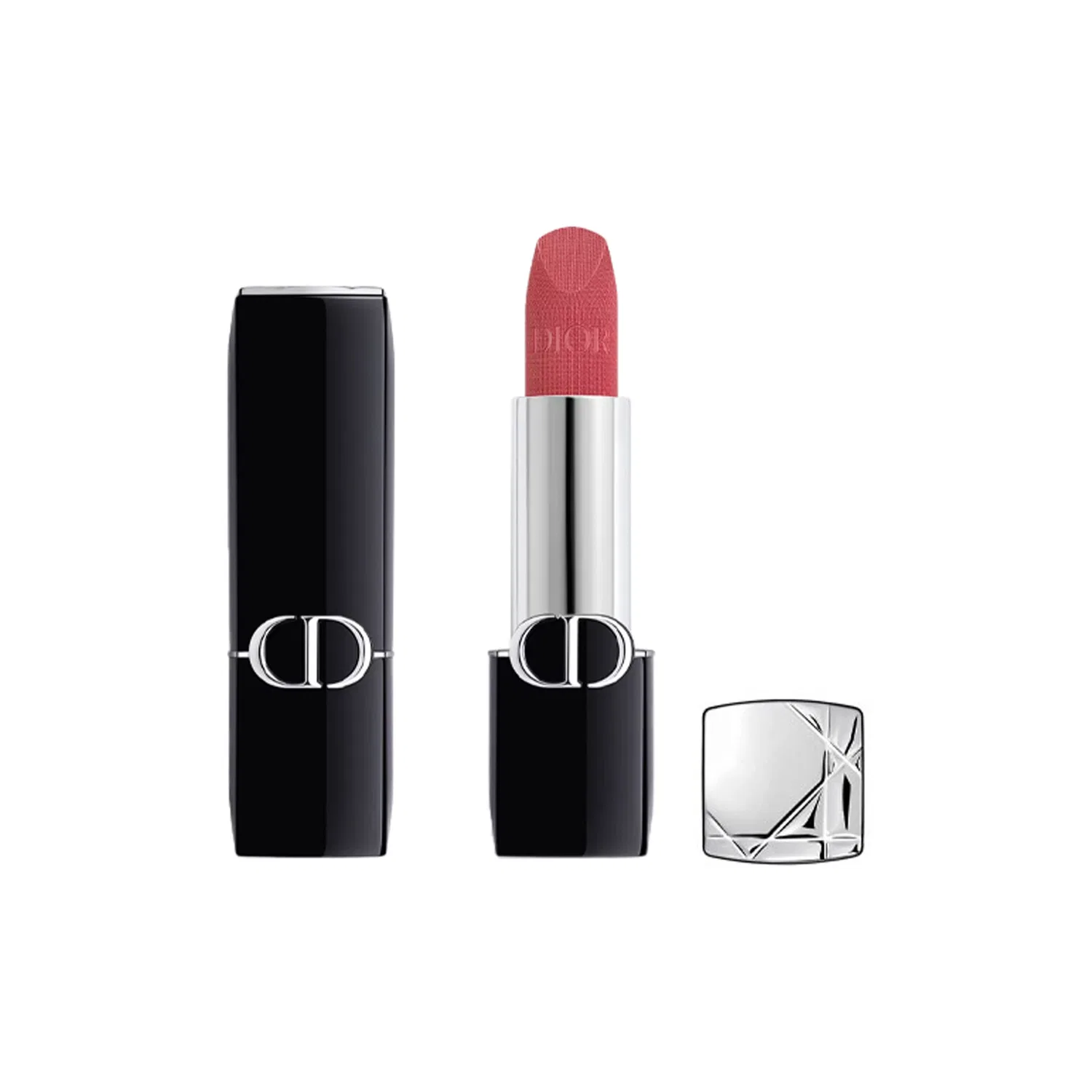 Женская матовая помада DIOR New Version Fierce Blue Gold Velvet Lipstick, #581 Whirl Dance, Rose Cameo Brown
