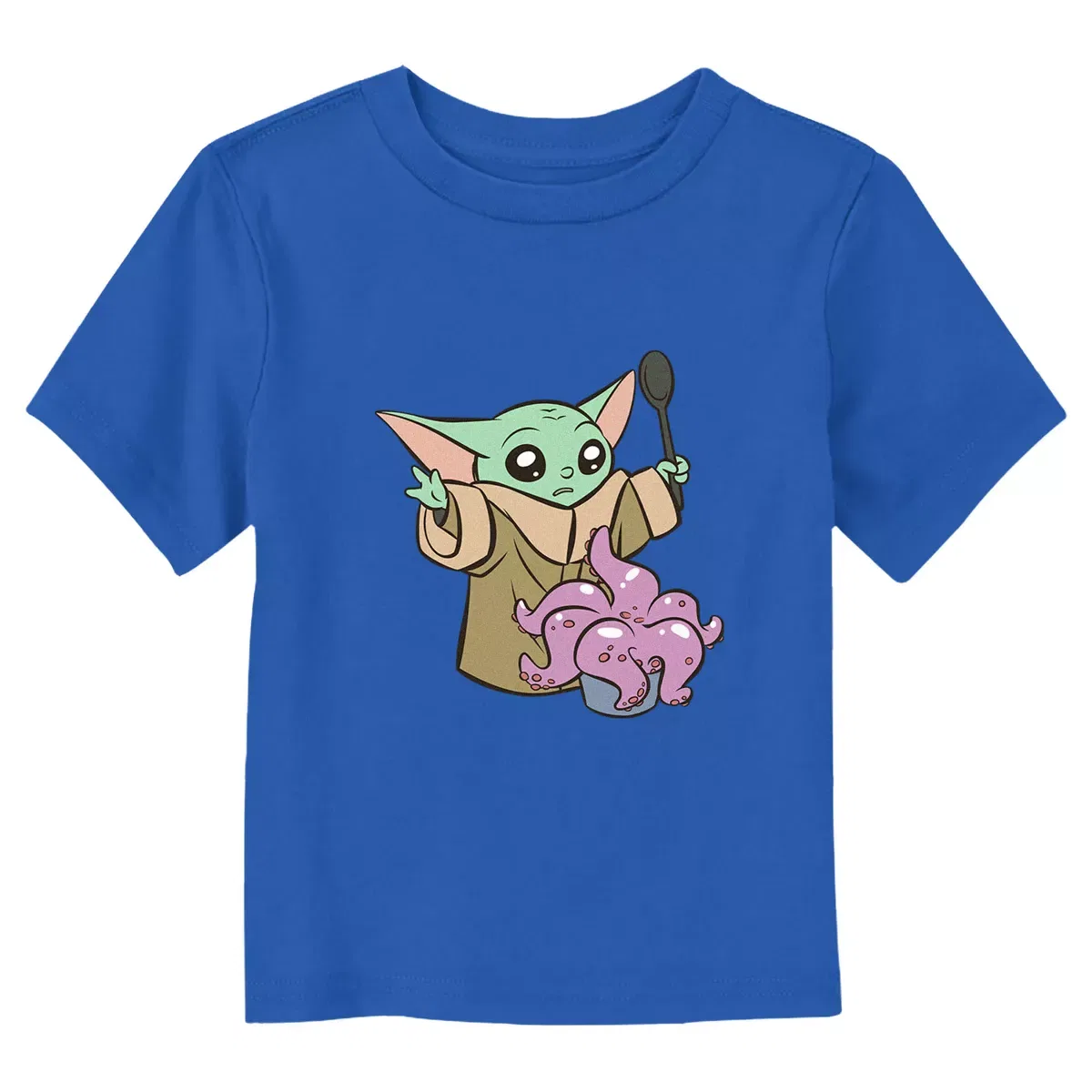 Детская футболка с принтом Grogu Tentacle Chowder Meal Star Wars, Royal Blue