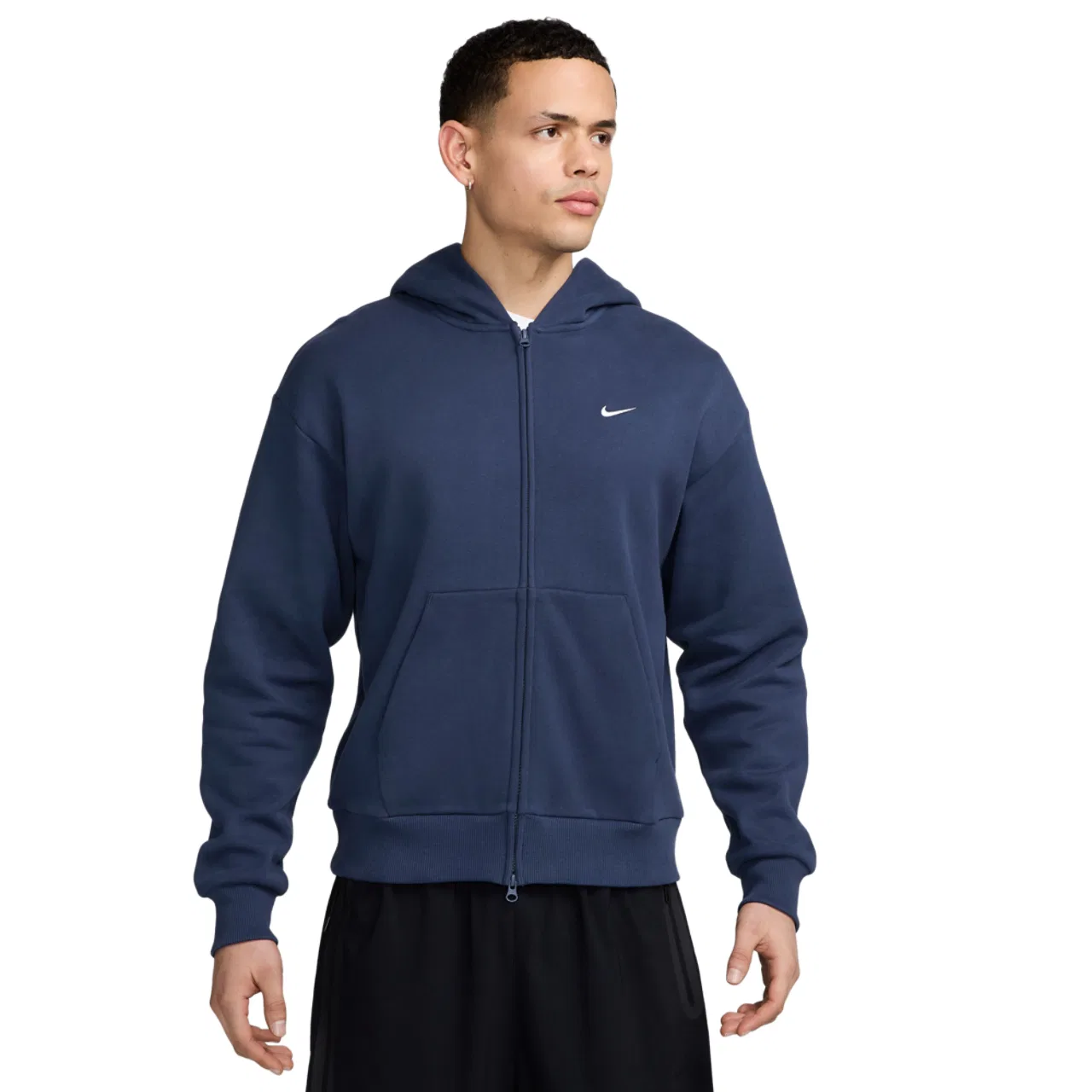 Мужское худи с полной застежкой-молнией, свободного кроя, Nike Solo Basketball Concept, Nike, Navy White