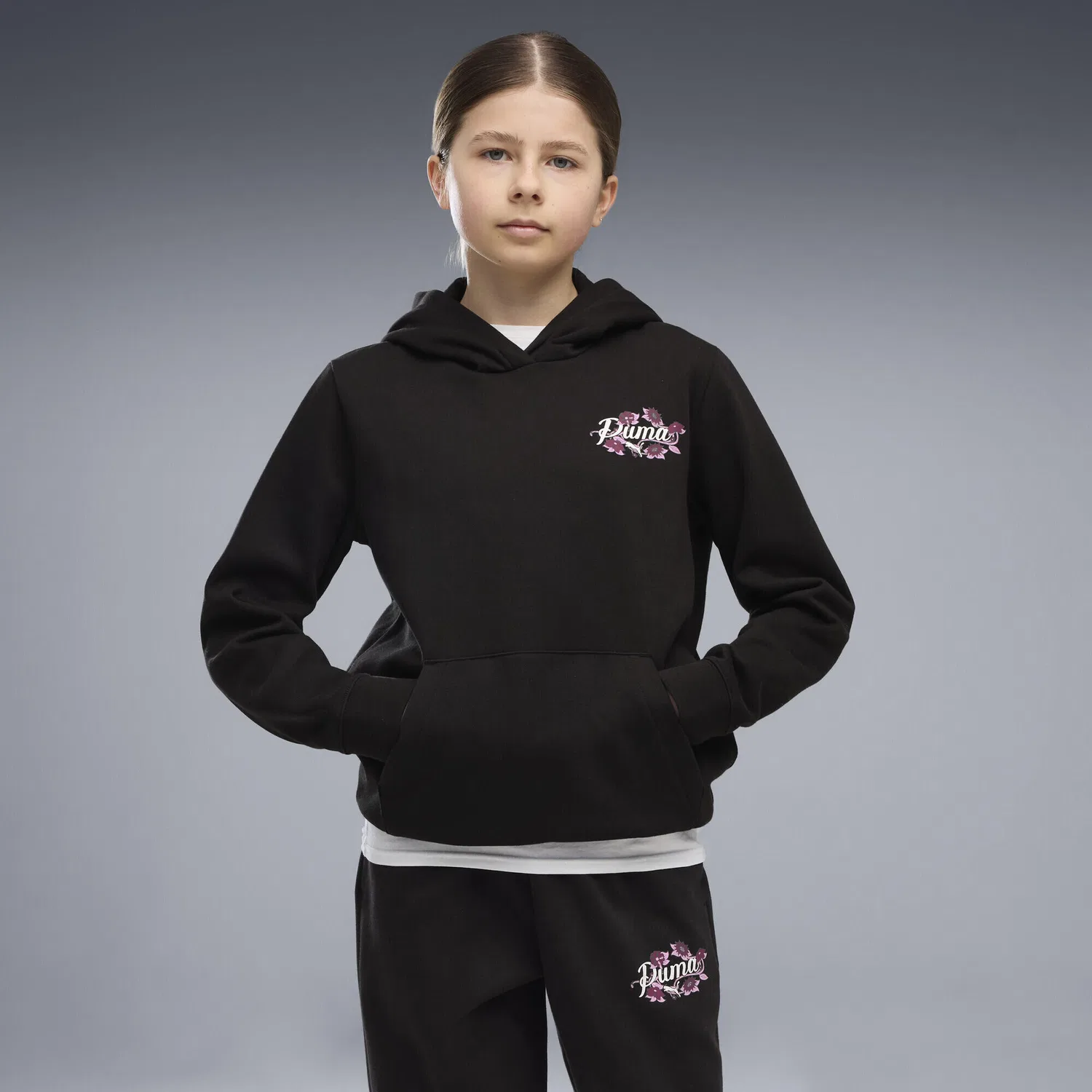 Детское худи с принтом Essentials Nature 2.0 Graphic Puma, Schwarz