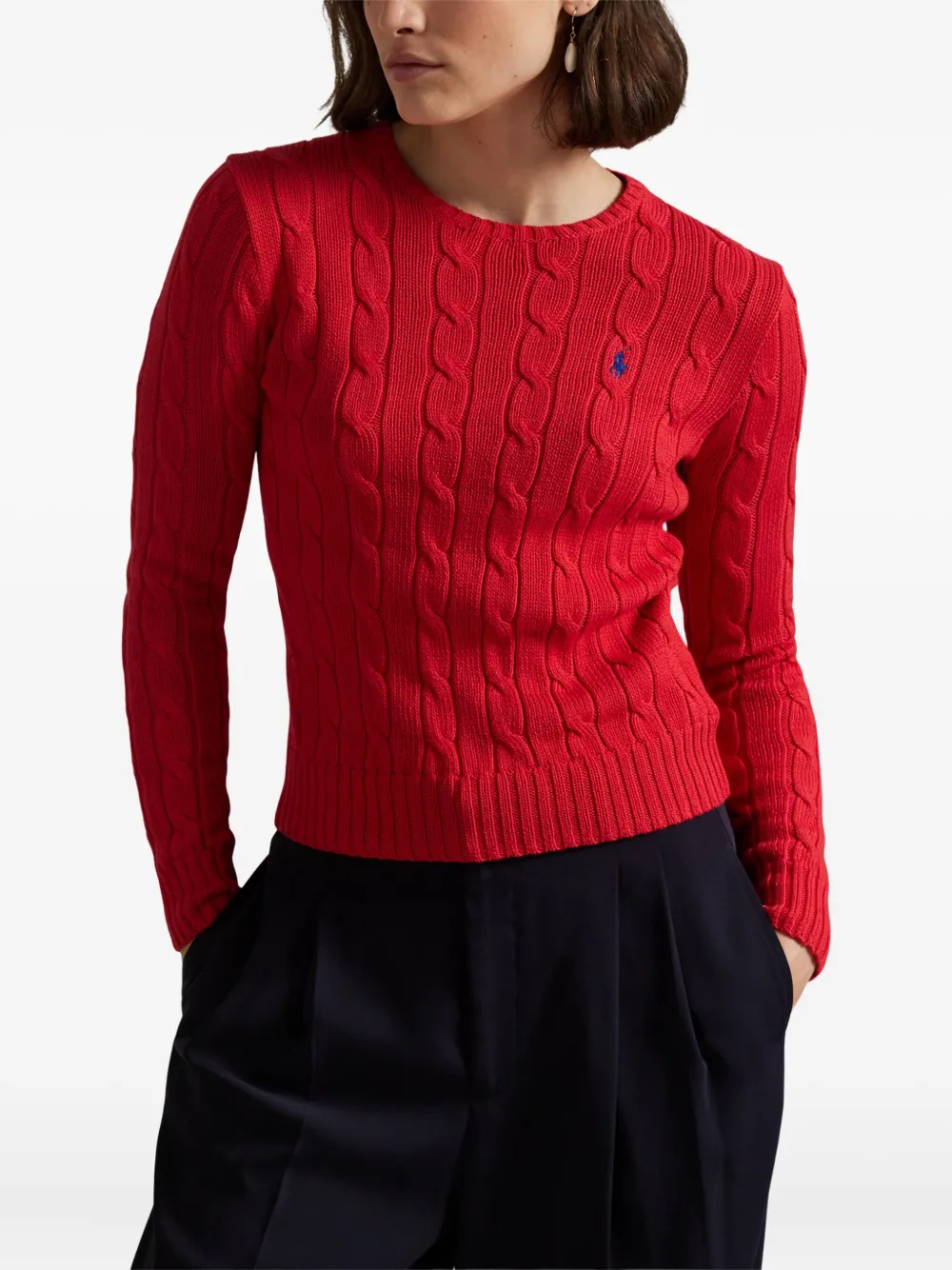 Свитер фактурной вязки POLO RALPH LAUREN, красный — фото 3