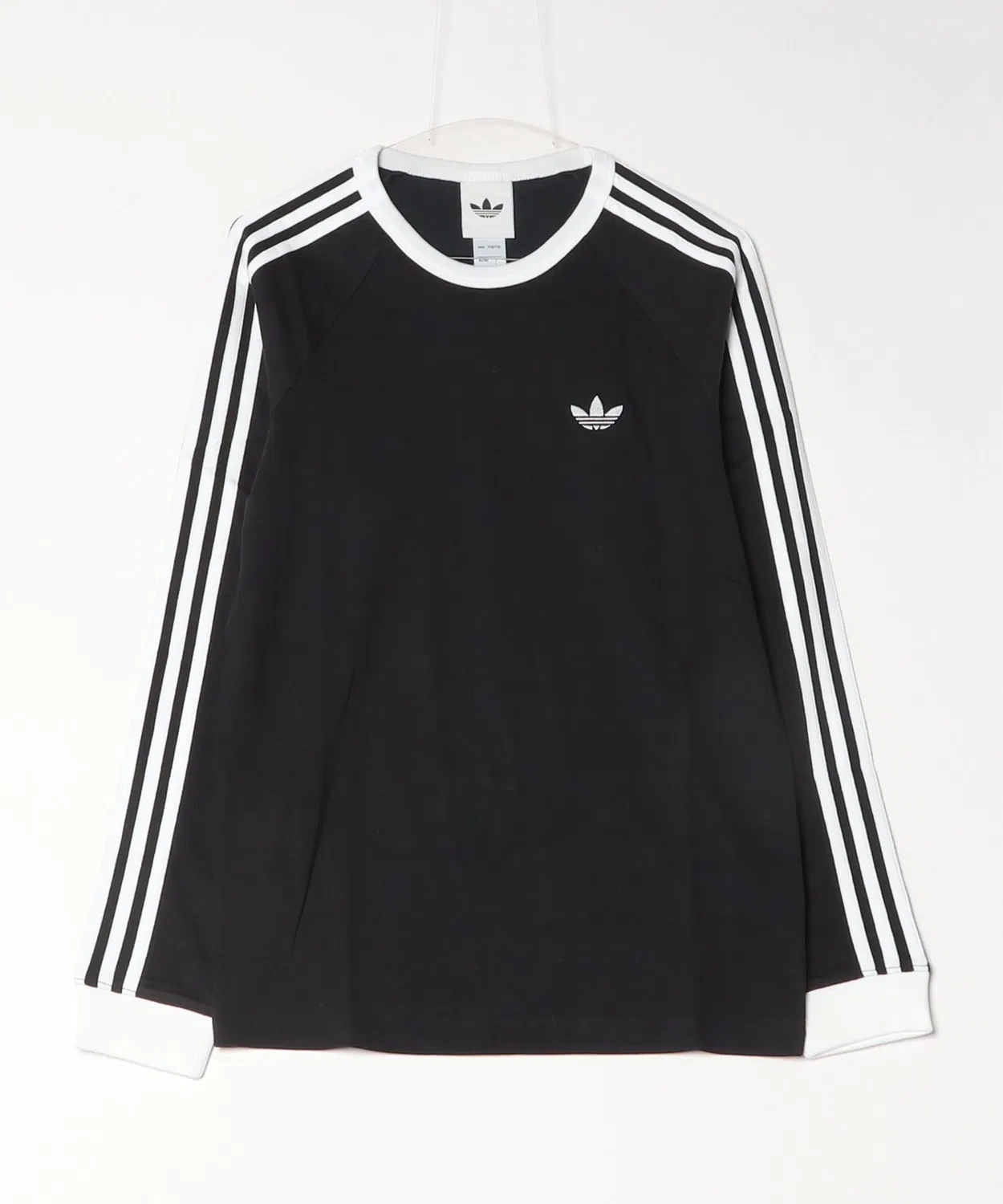 Мужская футболка с длинным рукавомс принтом Three Stripes Adidas, Black