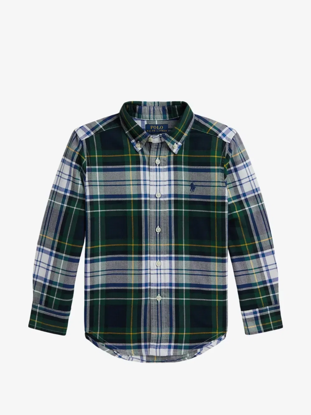 Клетчатая рубашка на пуговицах POLO RALPH LAUREN KIDS, зеленый