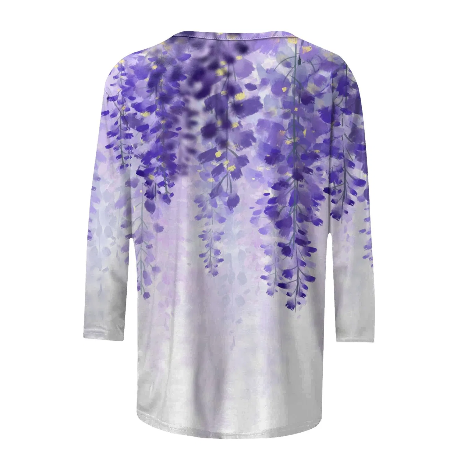 Женская футболка с принтом Plus Size T-Shirts 3/4 Sleeves, Purple #4 — фото 4
