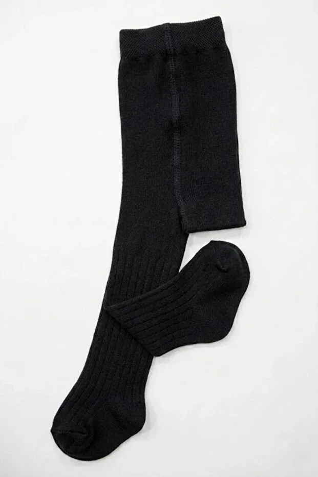 Детские колготки для девочек с рисунком Cocole Socks, Black — фото 2