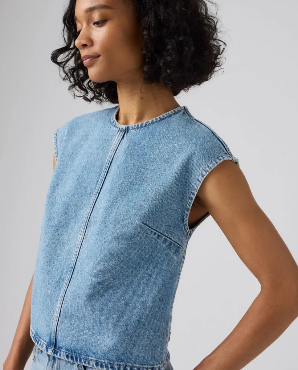 Женская джинсовая рубашка без рукавов Levi's, Azul Claro — фото 3