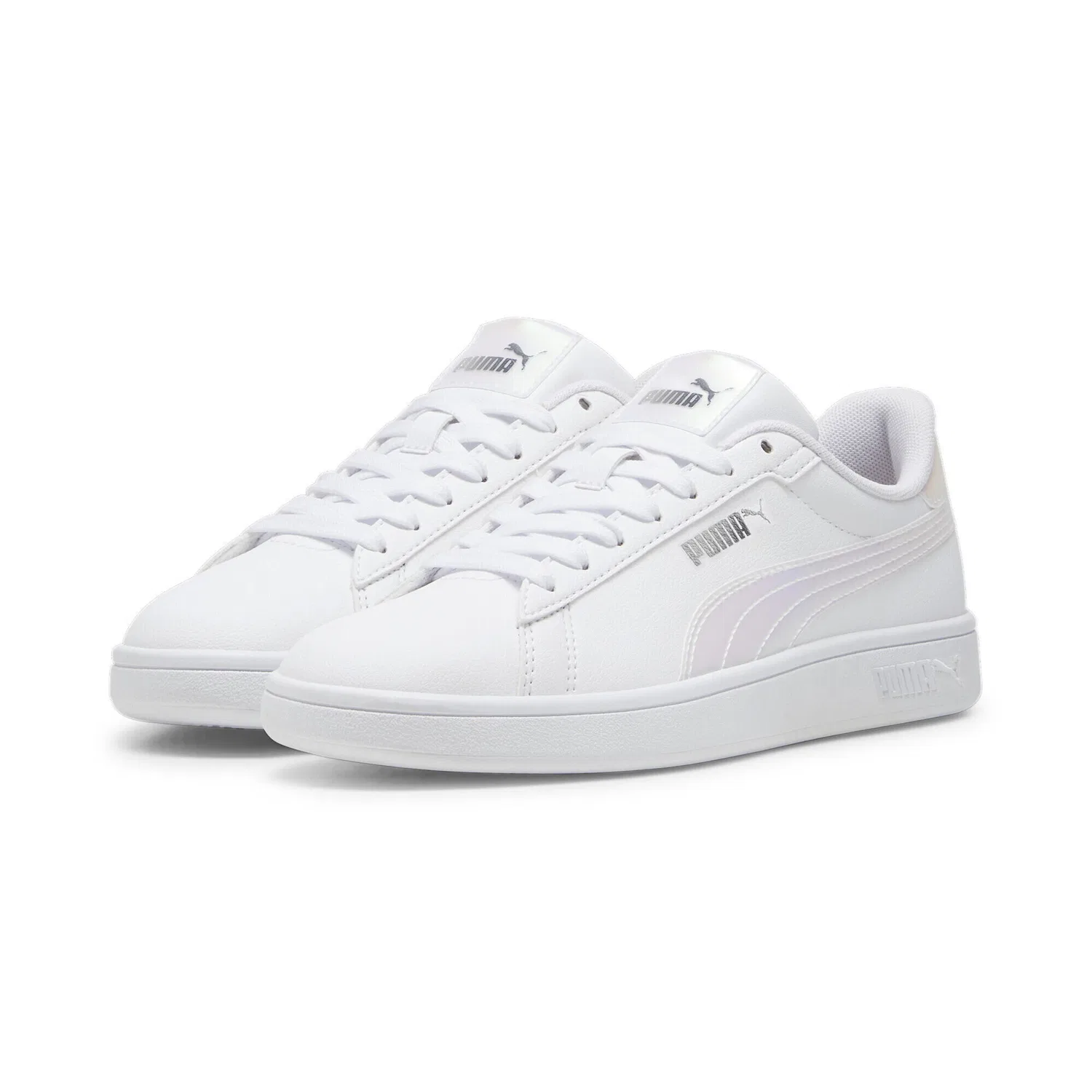 Детские кроссовки с голографическим принтом Smash 3.0 Holo 2.0 PUMA, Weiss Rosa — фото 2