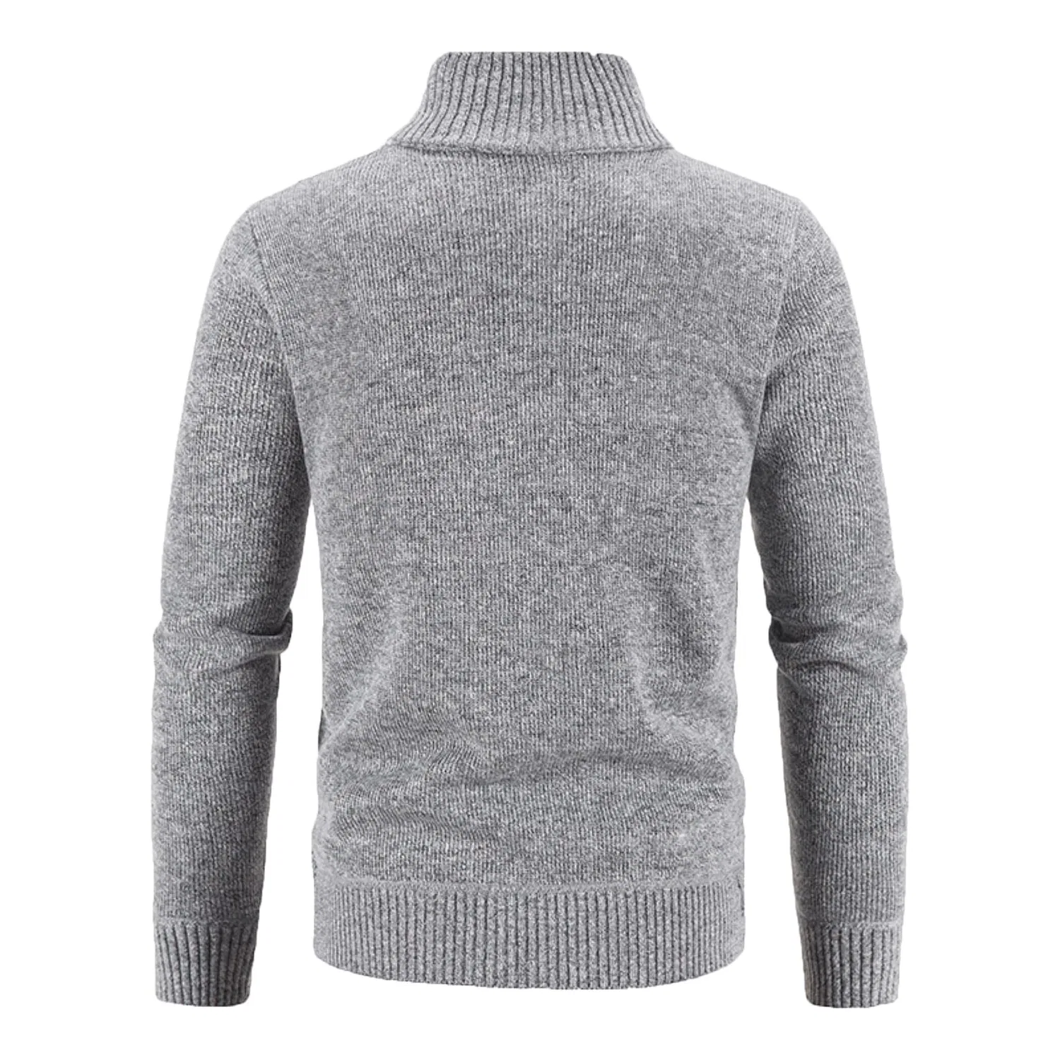 Мужской кардиган с принтом Zipper Knitted Cardigan, Grey — фото 2