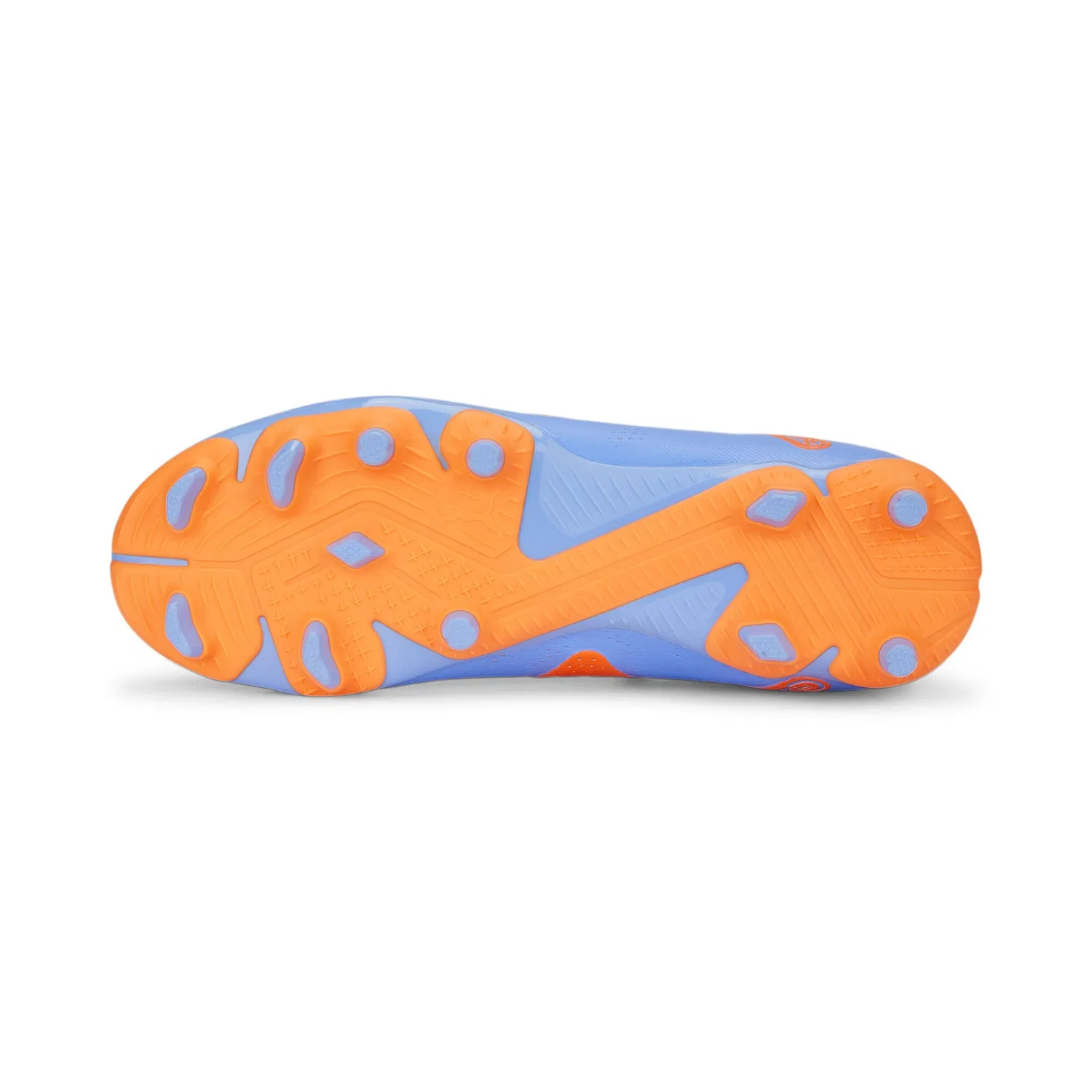 Детские кроссовки для девочек с синтетическим верхом Future Play Firm Ground Artificial Ground PUMA, Blue Glimmer White Ultra Orange — фото 3