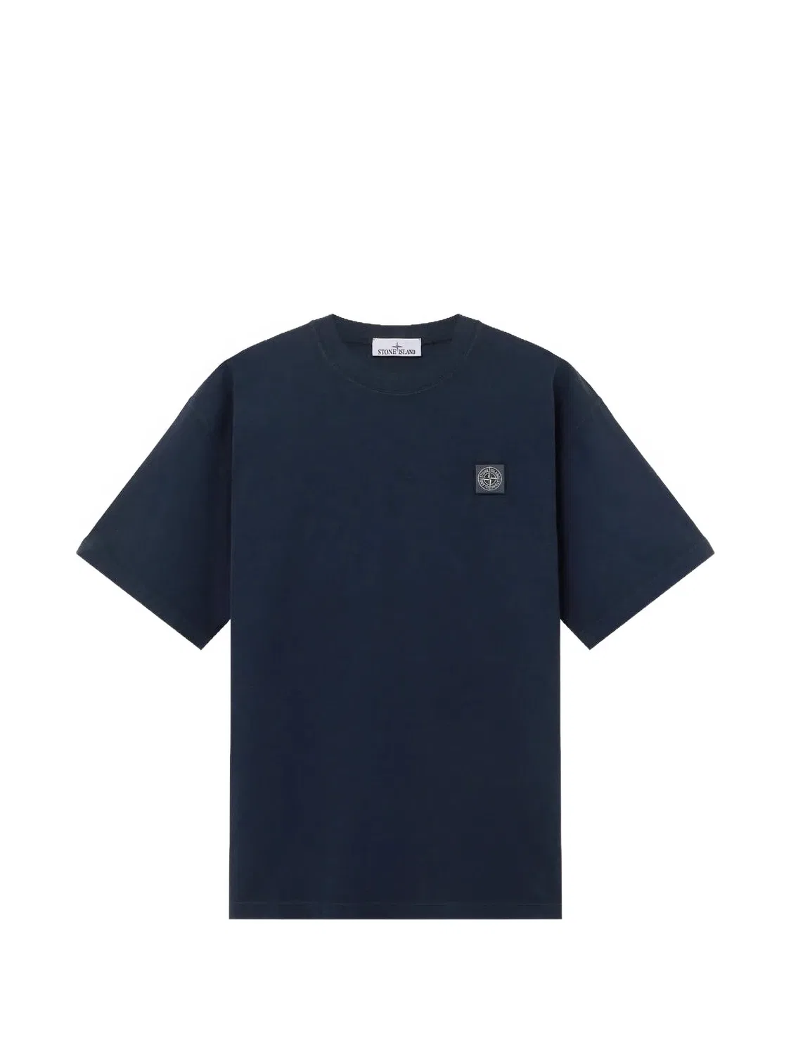 Футболка из органического хлопка джерси синяя Stone Island, синий