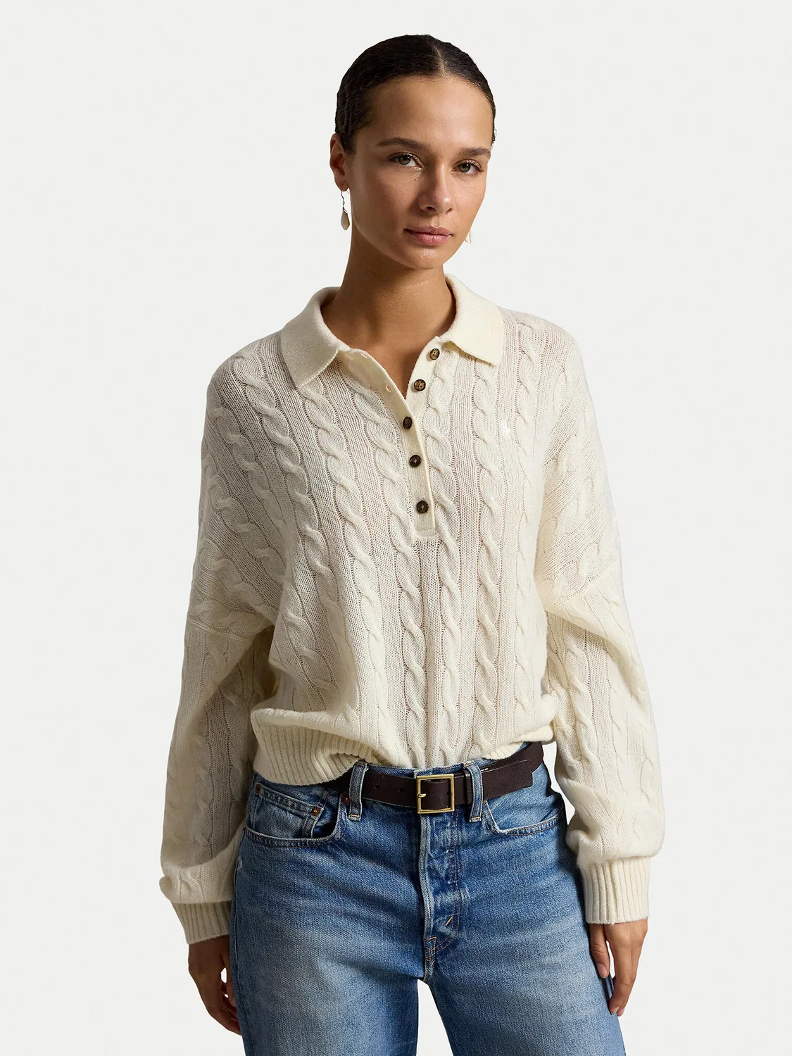 Женский пуловер стандартного кроя Polo Ralph Lauren, белый