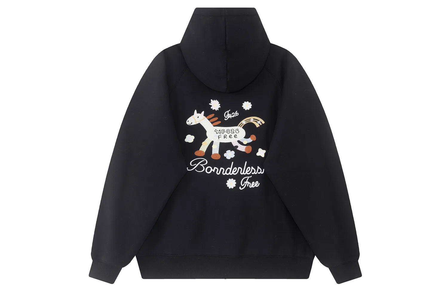 Детское худи с капюшоном, средней посадки, F426, Black