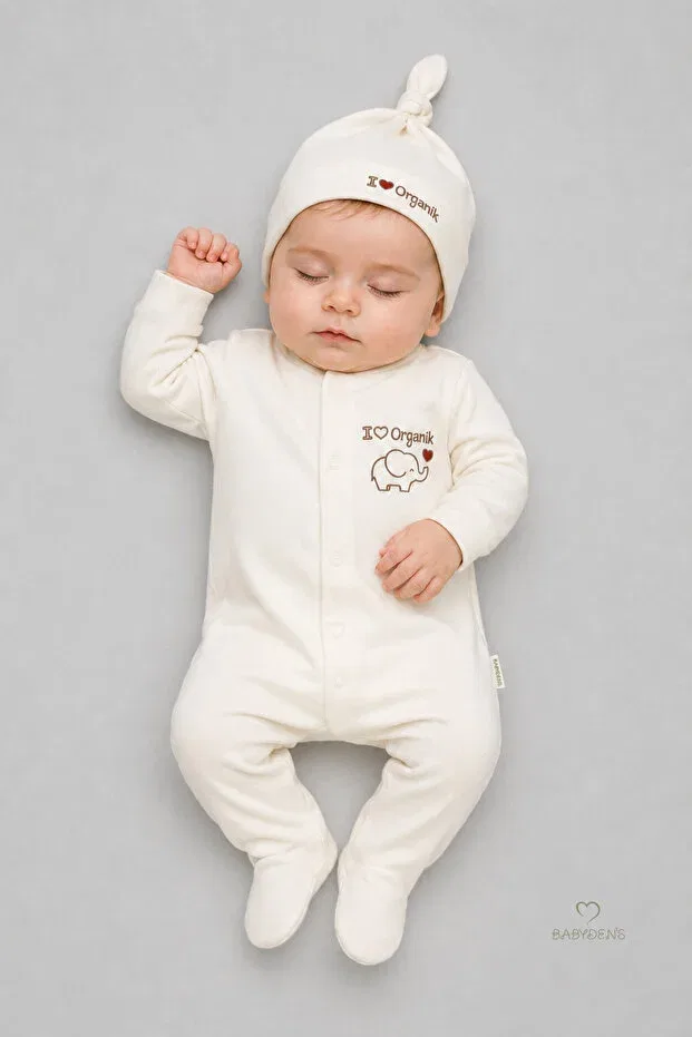 Детский комбинезон из органического хлопка Babyden'S, Ecru — фото 3