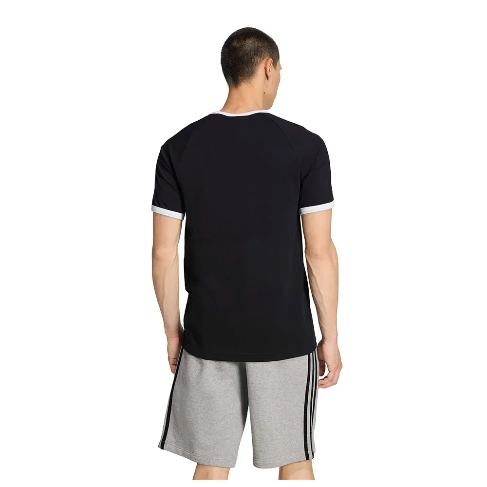 Мужская футболка с контрастной отделкой 3 Stripes Slim Ringer Adidas Originals, Black — фото 2