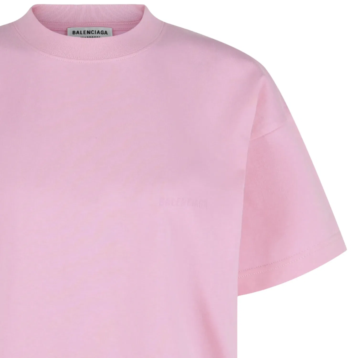 Футболка Balenciaga Medium-Fit Tonal Logo T-Shirt, розовый — фото 3