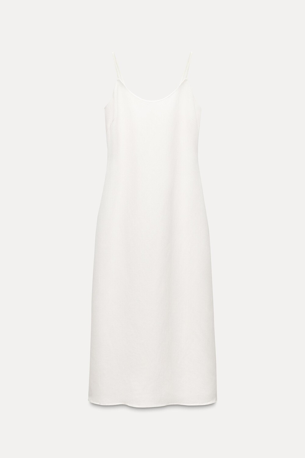 

Платье Zara Zw Collection Linen Blend Midi, белый