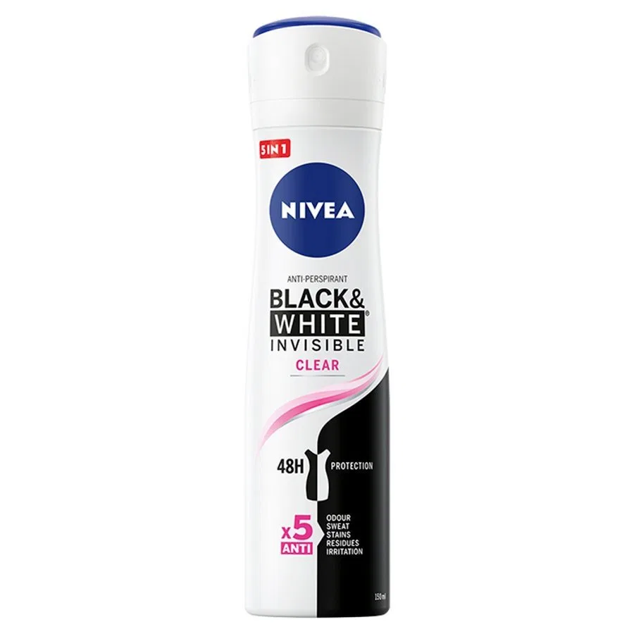 Антиперспирант-спрей 150 мл невидимый Nivea Black & White Invisible Clear — фото 2