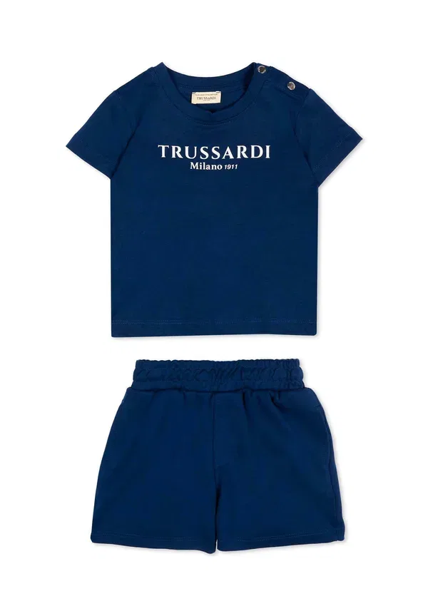 Комплект спортивных брюк с принтом Set Tru Trussardi Junior, синий