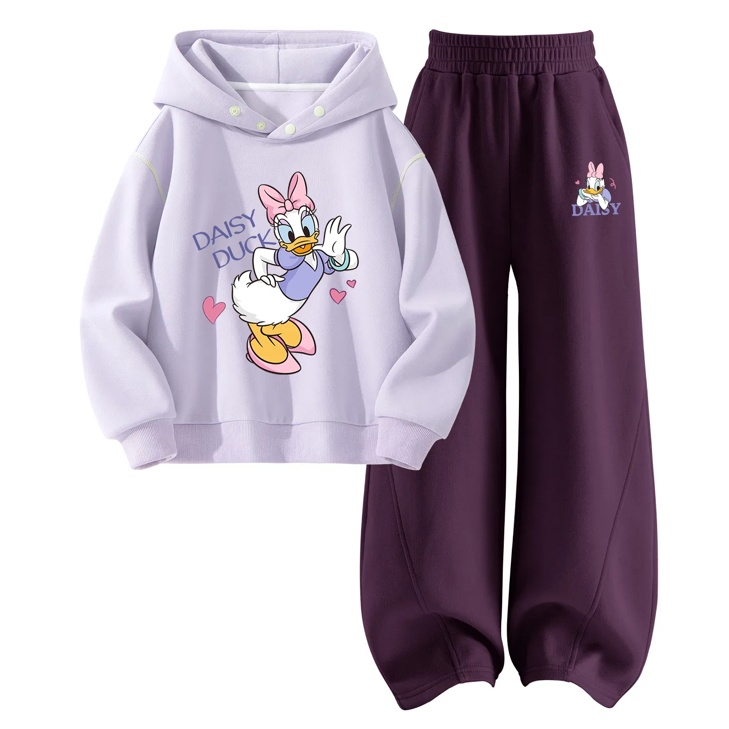 Детский спортивный комплект с капюшоном, с принтом, Disney, Milk Taro Purple/Dark Reddish Purple