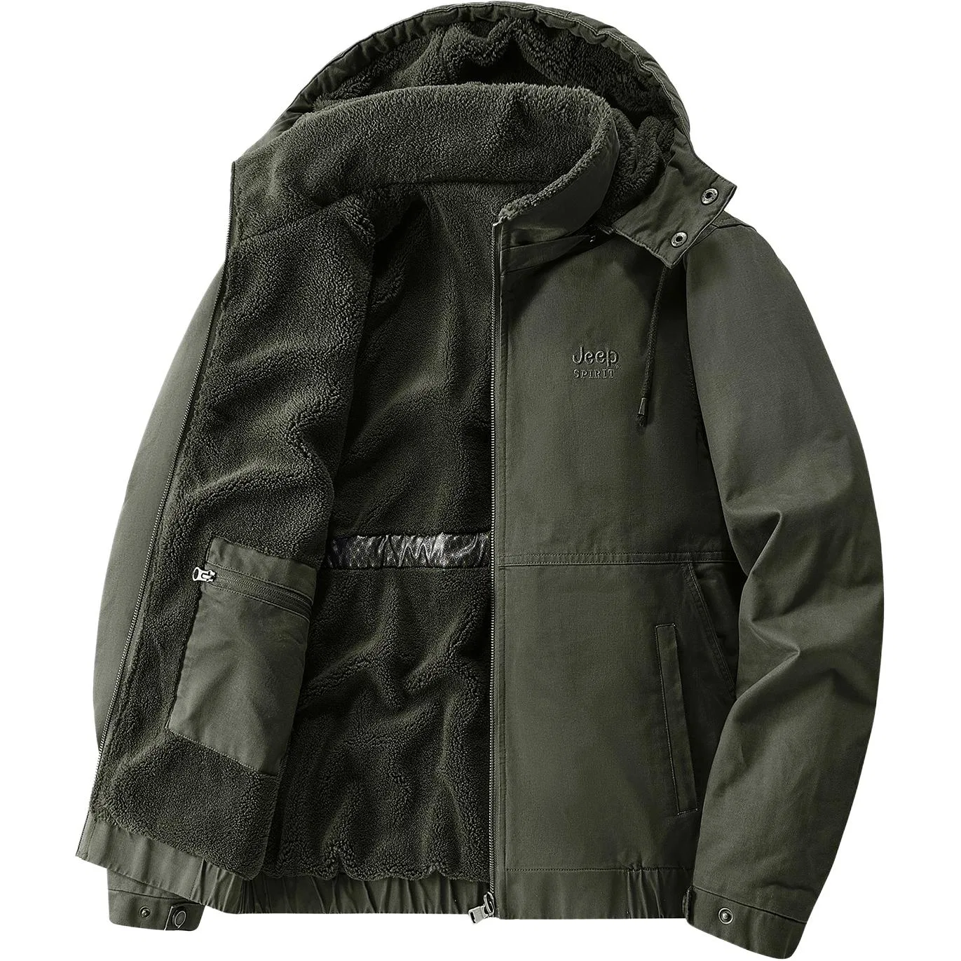 Детская куртка с капюшоном, утепленная, JEEP SPIRIT, Army Green