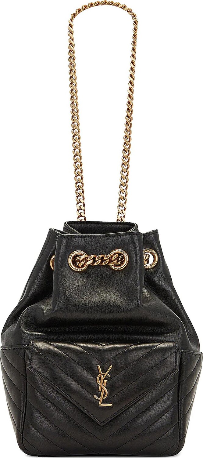 

Сумка Saint Laurent Joe Chevron Bucket Bag Black, черный