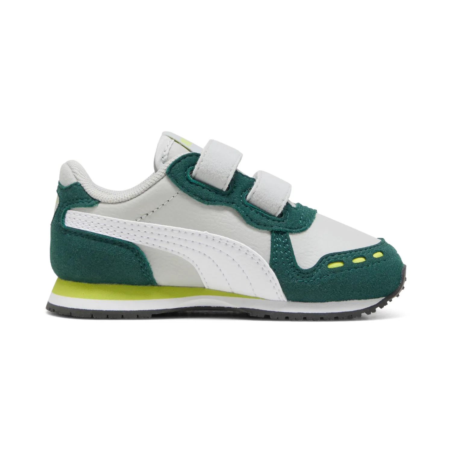 Детские кроссовки с ретро-стилем Cabana Racer PUMA, Cool Light Gray/PUMA White/Dark Myrtle/Lime Smash — фото 3