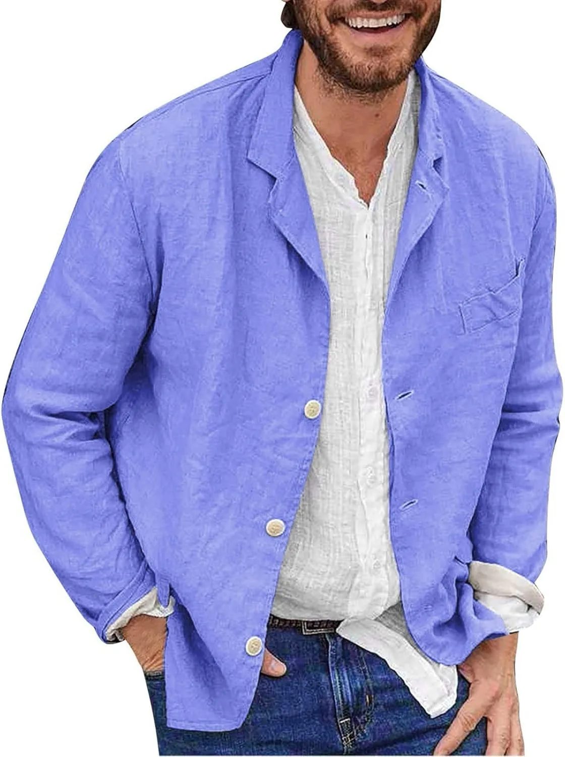 

Мужская классическая рубашка с длинным рукавом и карманом LCMTWX