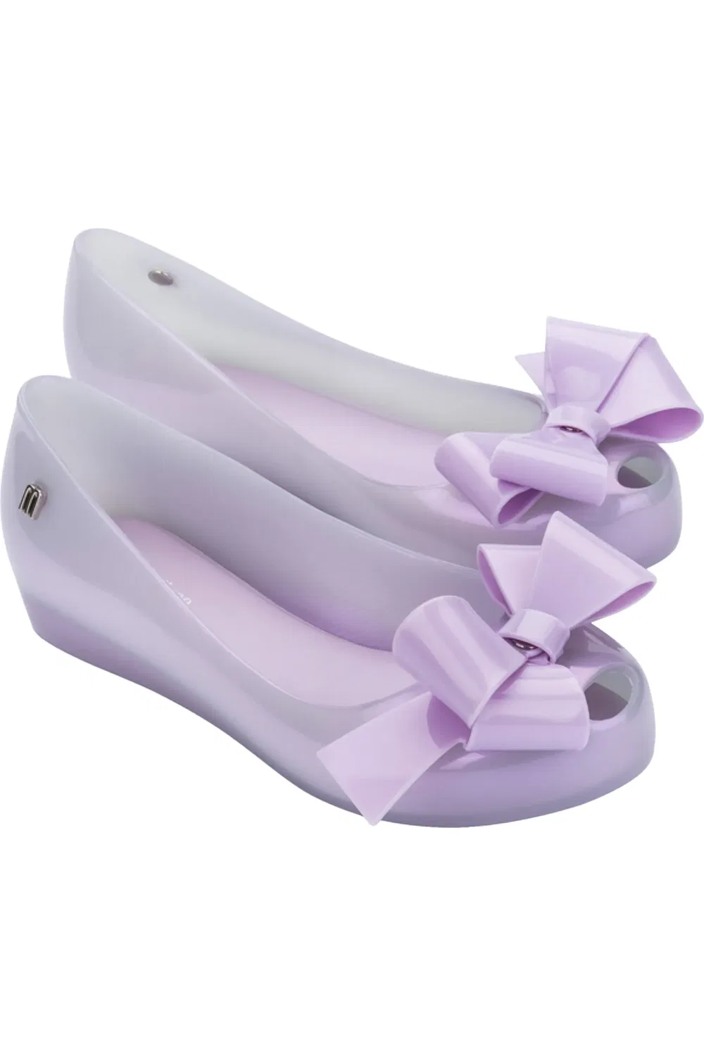Детские туфли балетки на плоской подошве с бантом Ultragirl Classic Flat Mini Melissa, Pearly Lilac