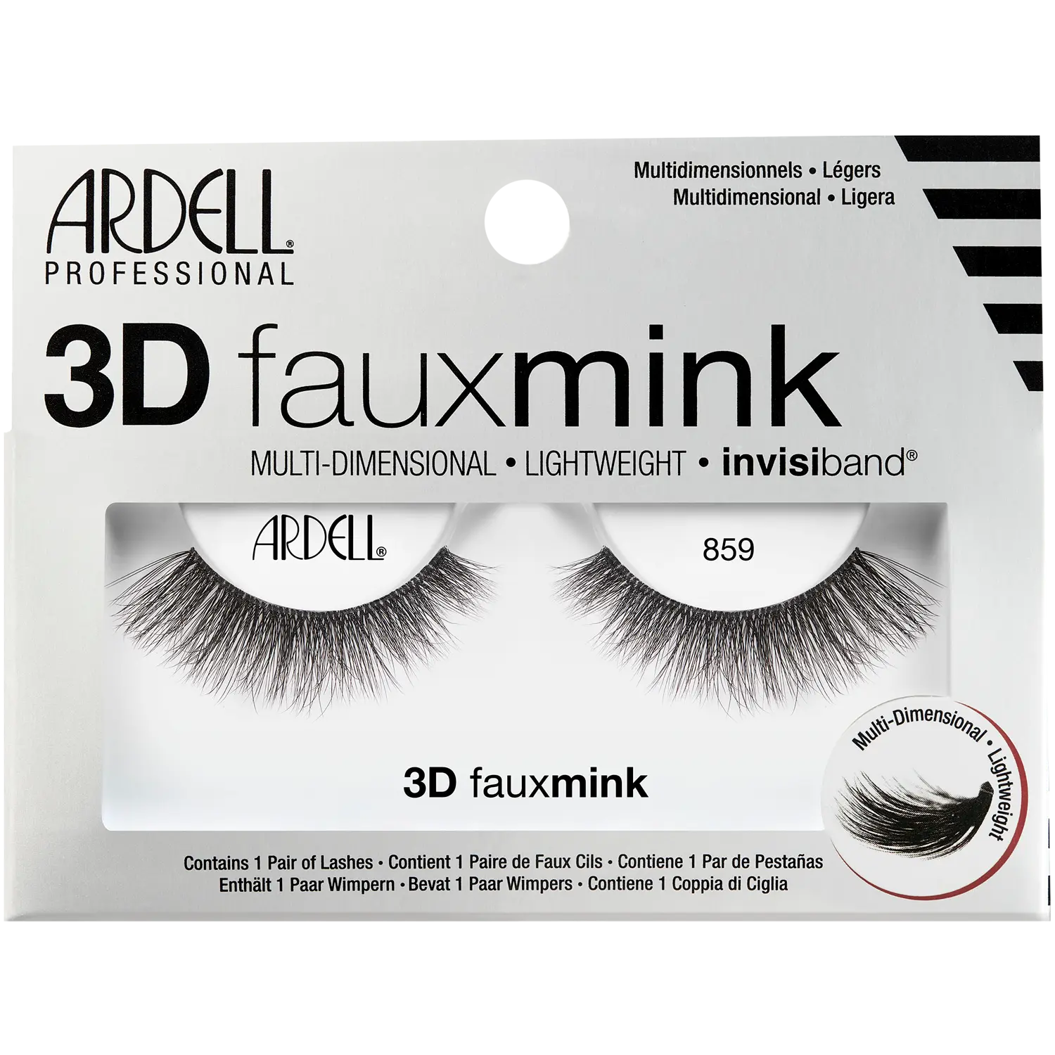 

Ardell 3D Faux Mink 859 накладные ресницы на полоске, 1 упаковка