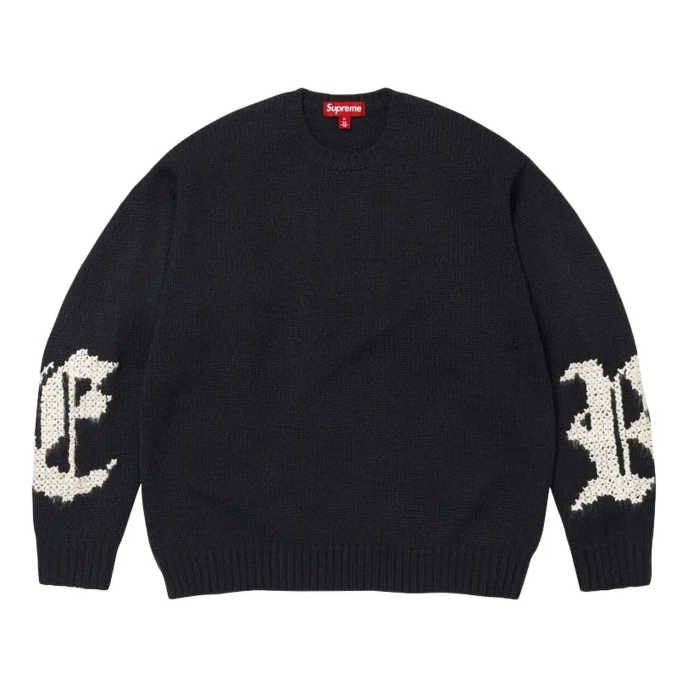 Мужской свитер FW26 Cross Stitch Logo Sweater 'Black' Supreme, черный — фото 2