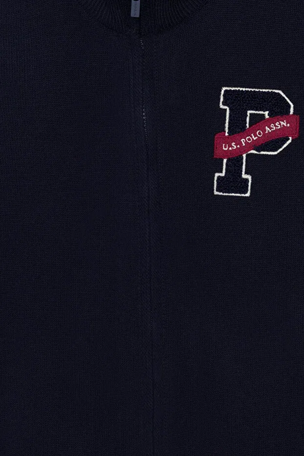 Детский вязаное кардиган на молнии для мальчиков U.S. Polo Assn., Navy Blue — фото 3