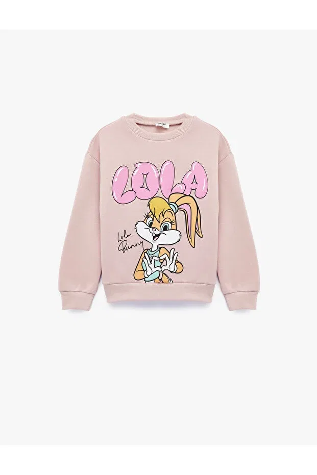 Детские свитшот для девочек с принтом Licensed Lola Bunny Koton, Lilac