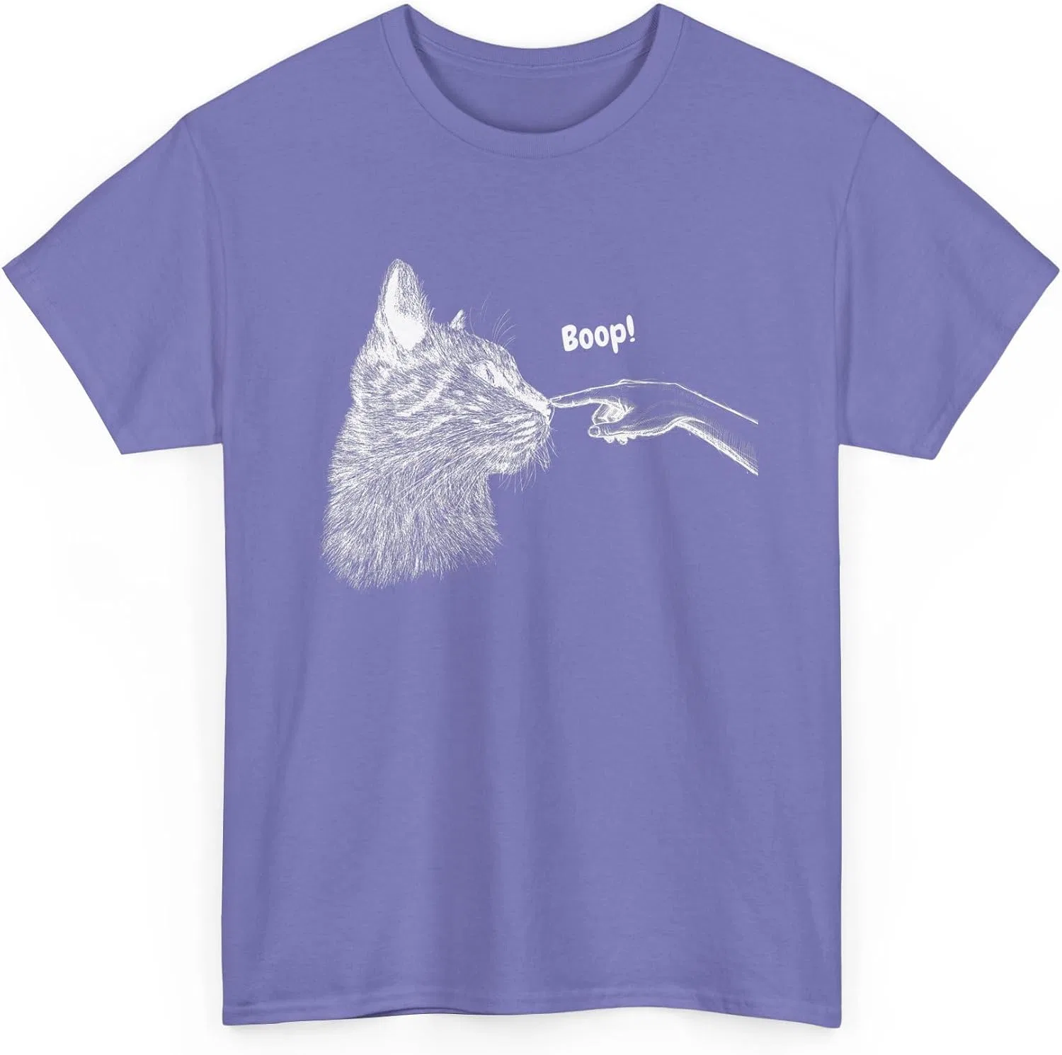 Женская футболка с принтом Boop Cat, фиолетовый