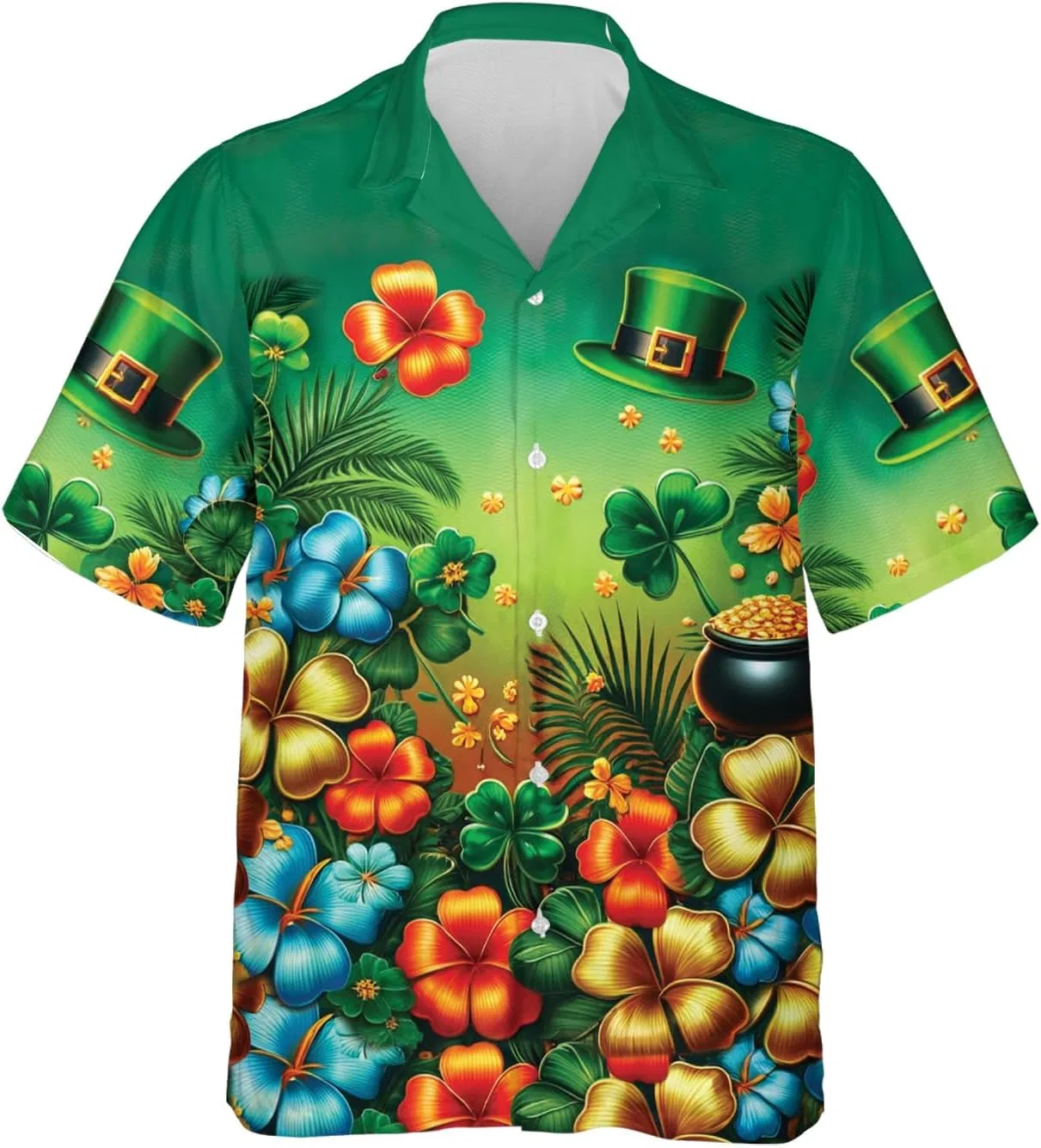 Мужская гавайская рубашка с принтом Irish Lucky Day, Irish_03