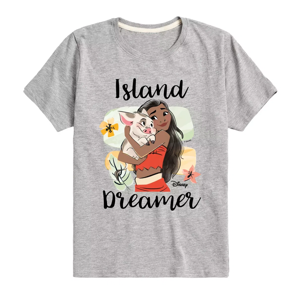 Детская футболка с коротким рукавом с принтом Island Dreamer Disney, Athletic Heather