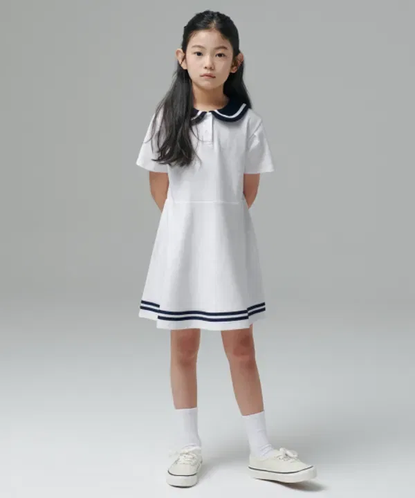 Платье джерси, Sailor Musinsa Standard Kids, белый