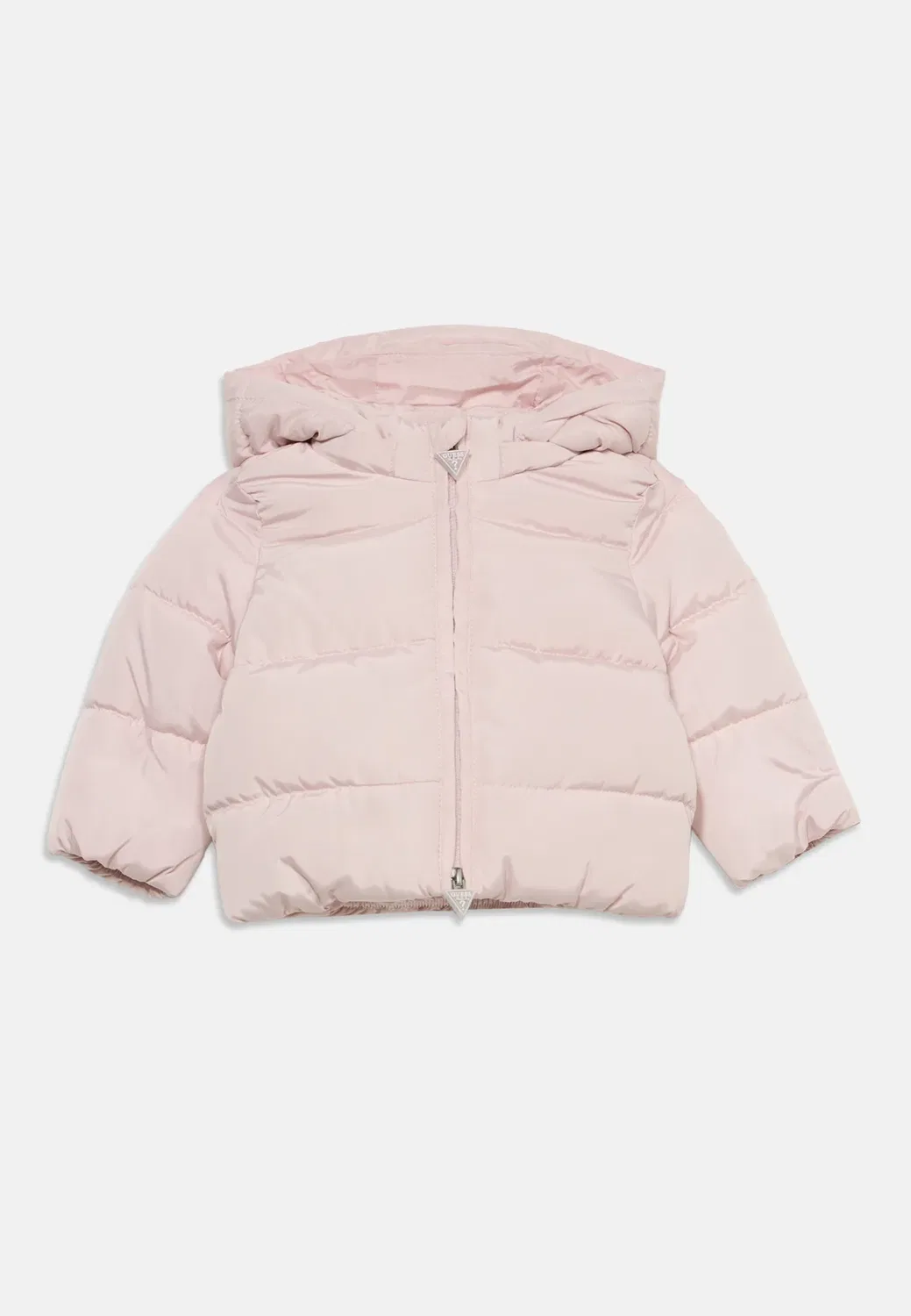 Детская зимняя куртка-пуховик с капюшоном на молнии Guess, Romantic Lilac — фото 3