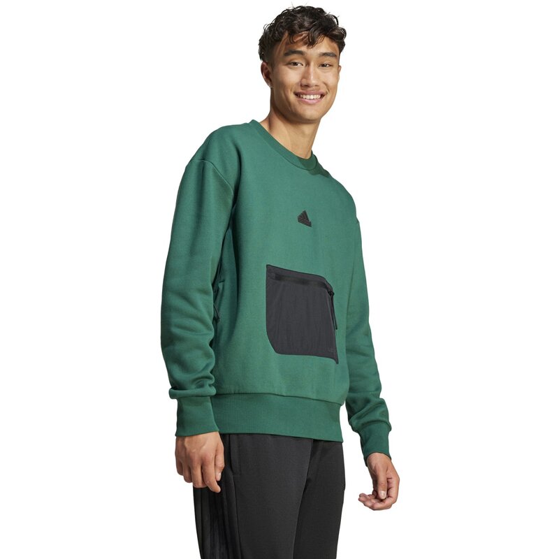 Толстовка City Escape из флиса Adidas, цвет cgreen — фото 4