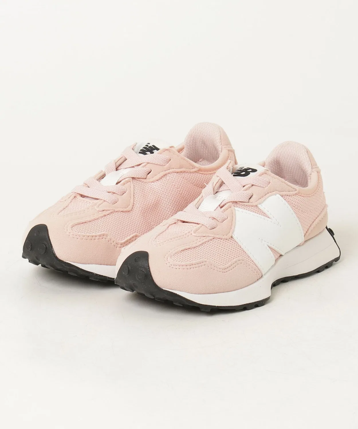 Детские кроссовки на шнуровке с моделью 327 Bungee Lace New Balance, Pink — фото 2