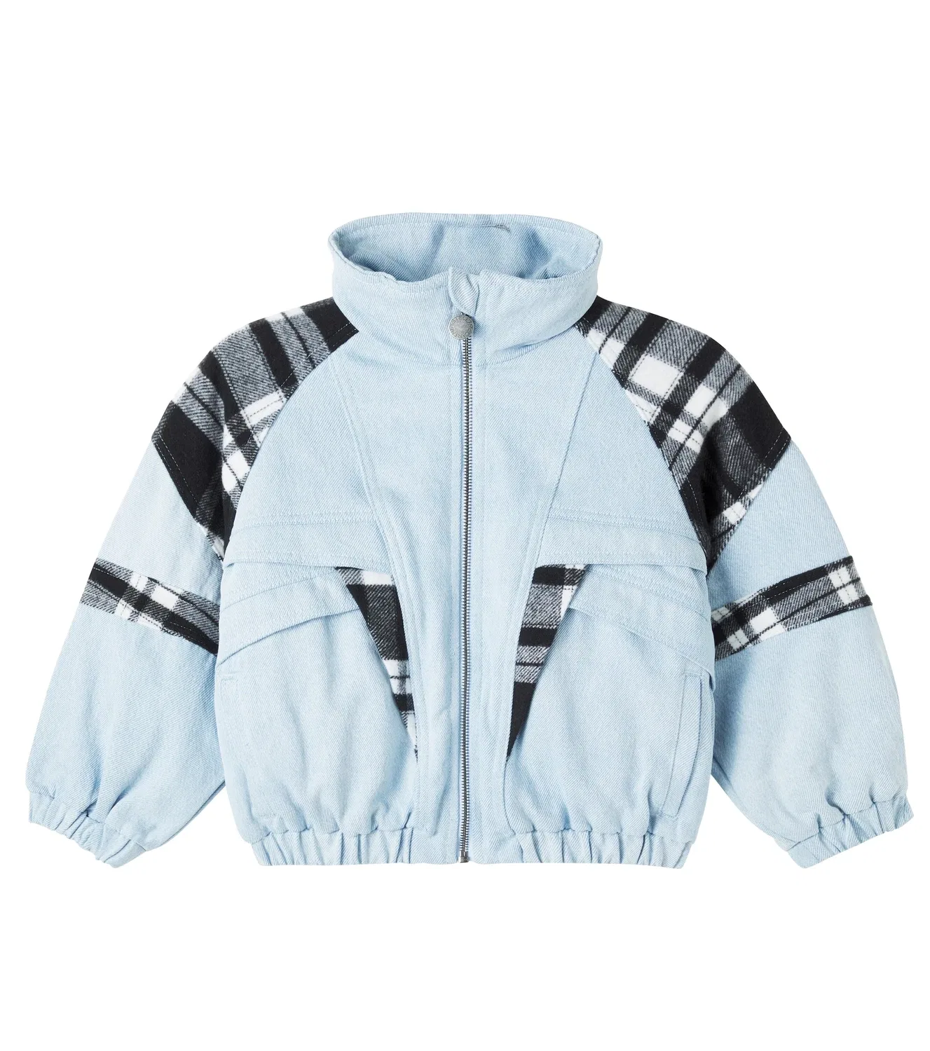 Легкая куртка джинсовая в клетку Stella Mccartney Kids, синий