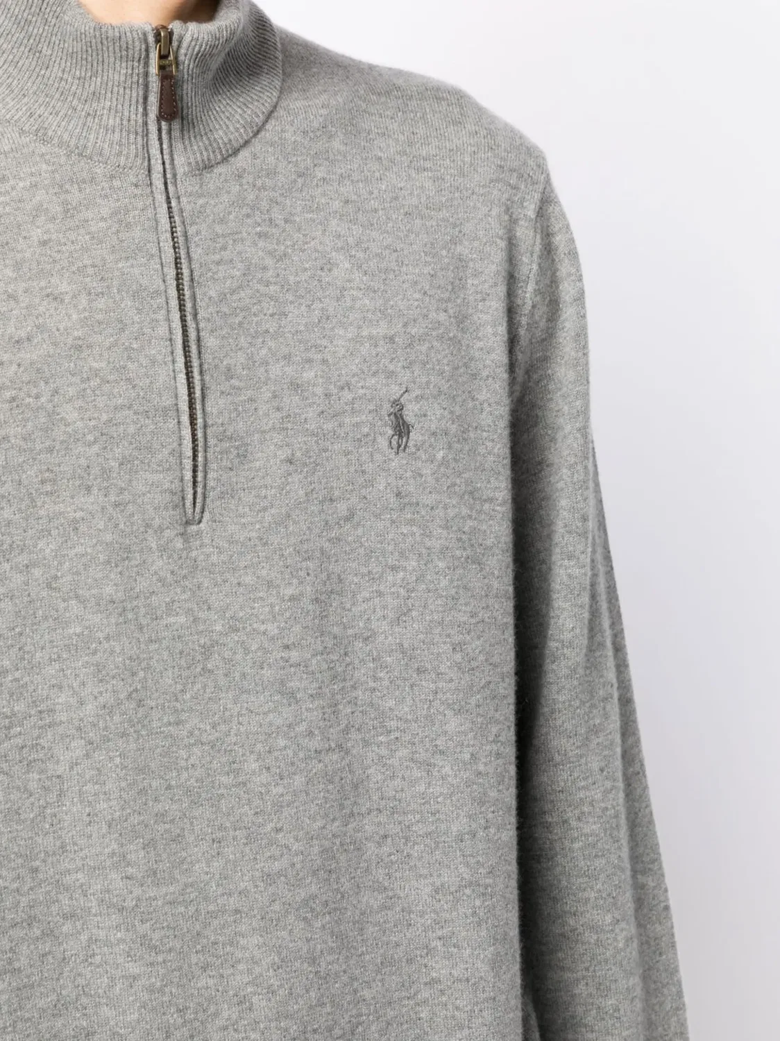 Кашемировый свитер с вышивкой логотипа Polo Ralph Lauren, серый — фото 3