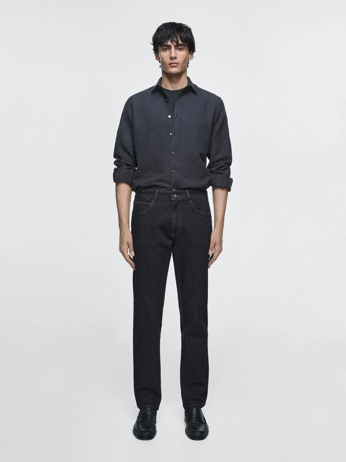 Джинсы зауженного кроя Massimo Dutti, темно-синий